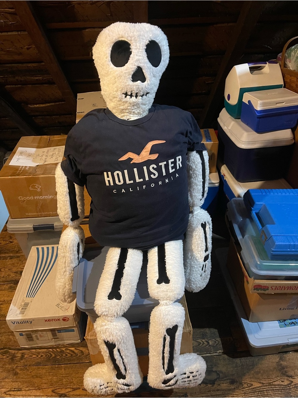 Life size skeleton pillow
